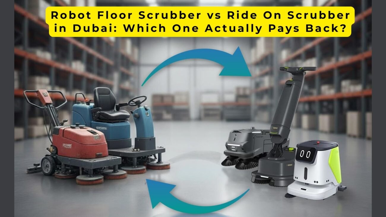 Robot vs Ride On Floor Scrubber in Dubai