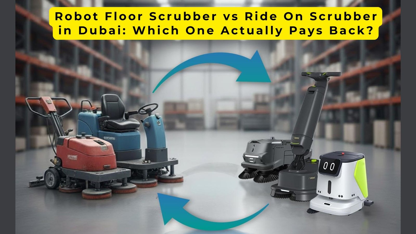 Robot vs Ride On Floor Scrubber in Dubai